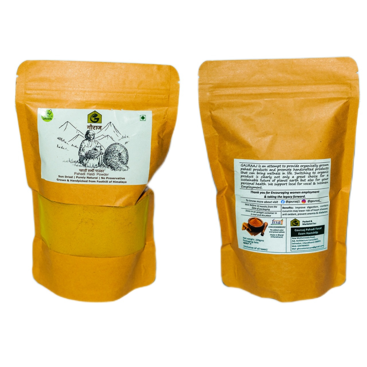 Gauraj Pahadi Haldi Powder – Pure Natural Pahadi Turmric Powder