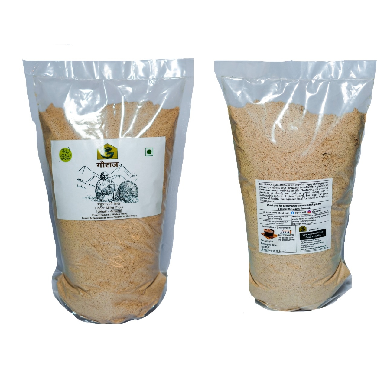 Natural stone grounded cold pressed Ragi flour