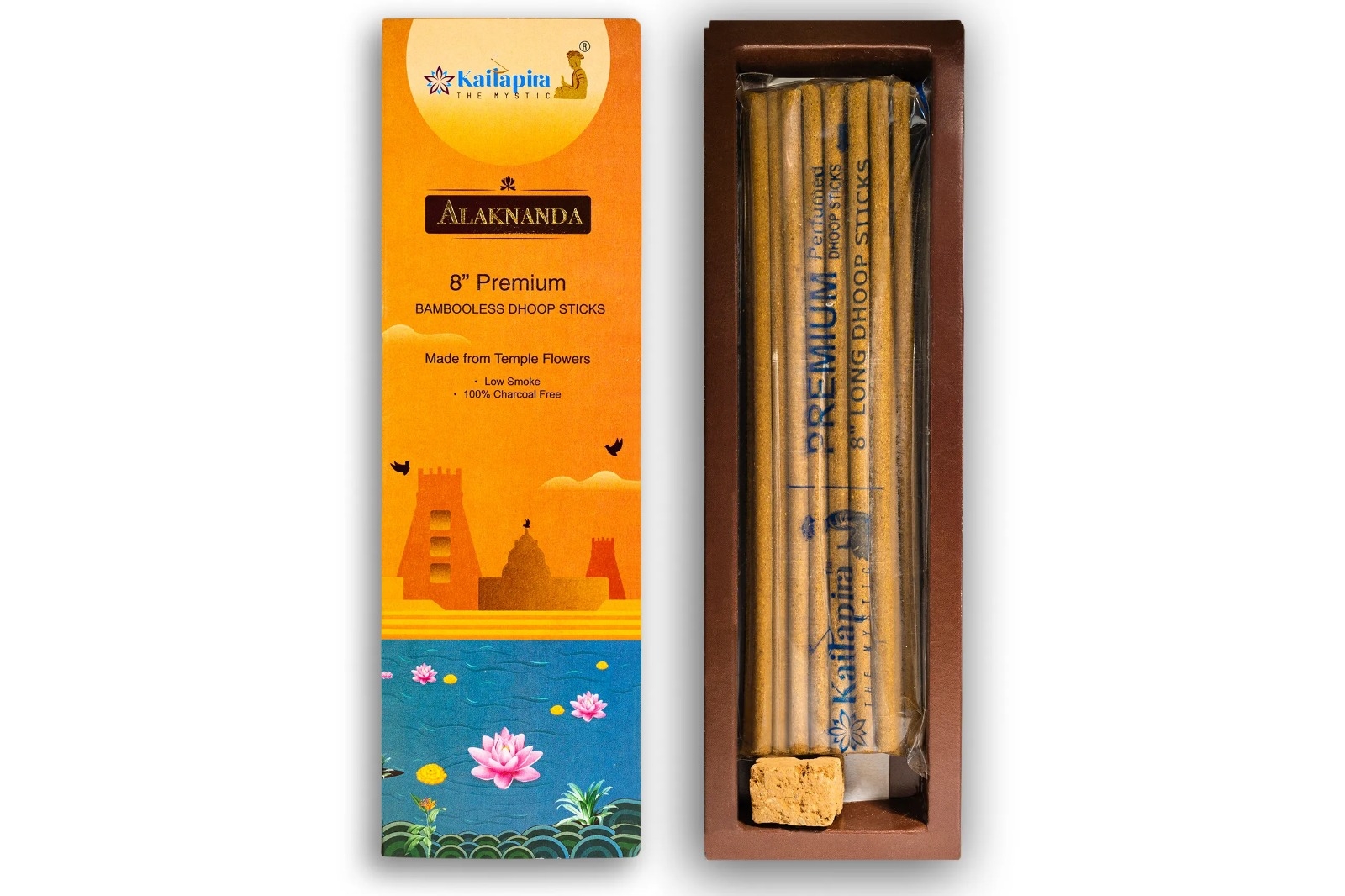 Alaknanda 8″ Premium Dhoop Batti, Incense Sticks (Pack of 20 Sticks)