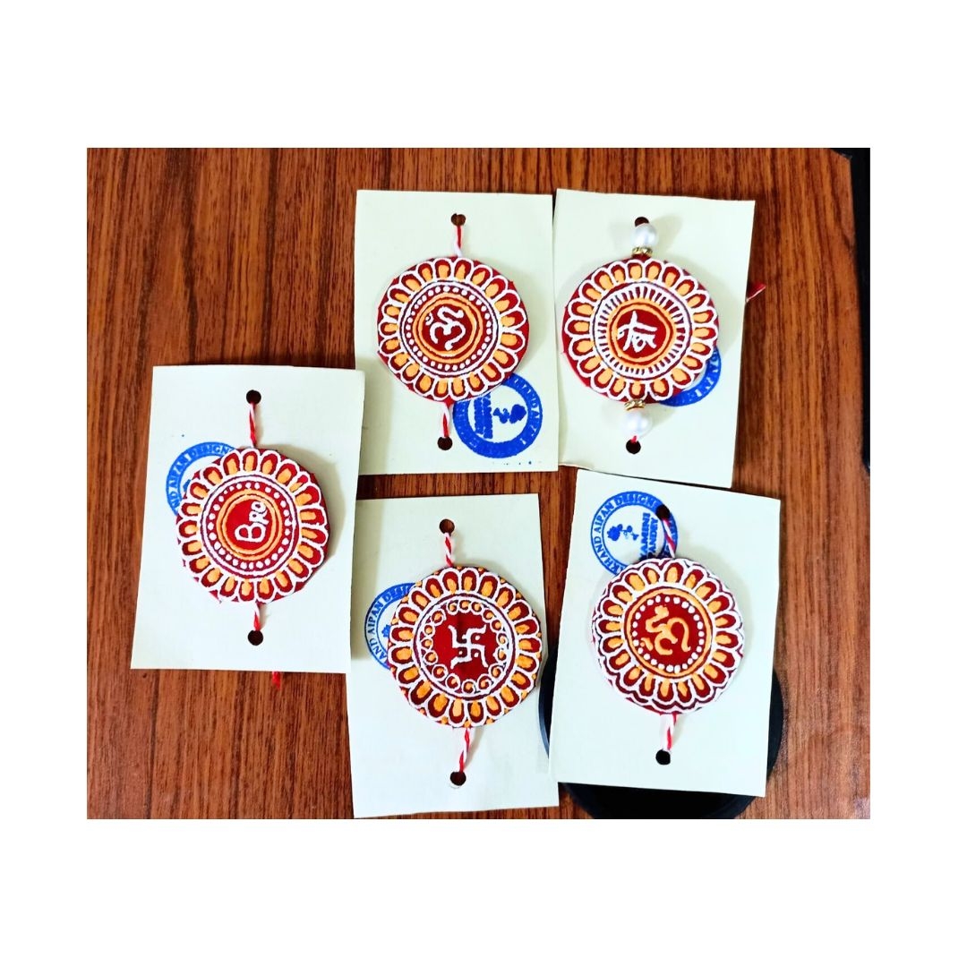 Handmade Aipan Rakhi set of 5