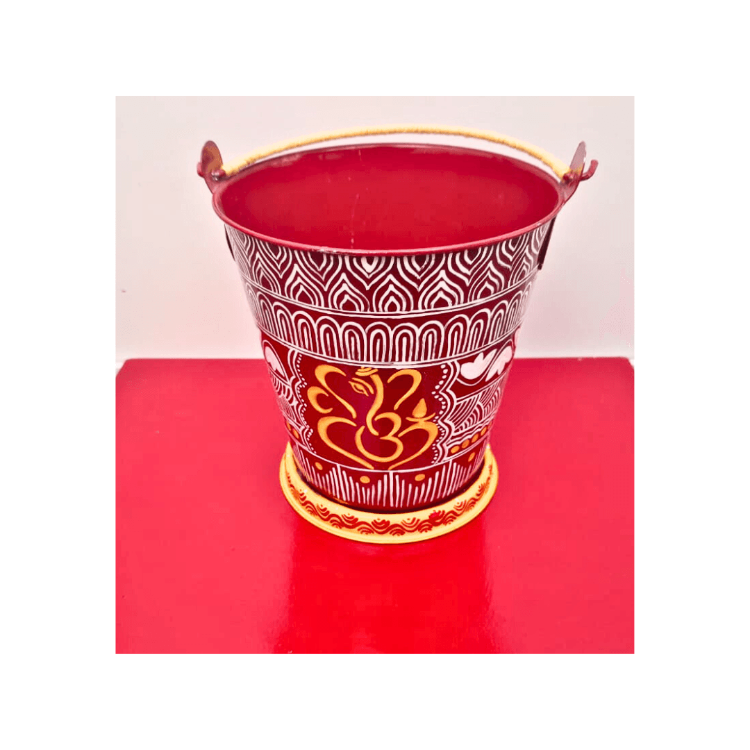 Uttarakhand Aipan Pooja Bucket Decortaive Item